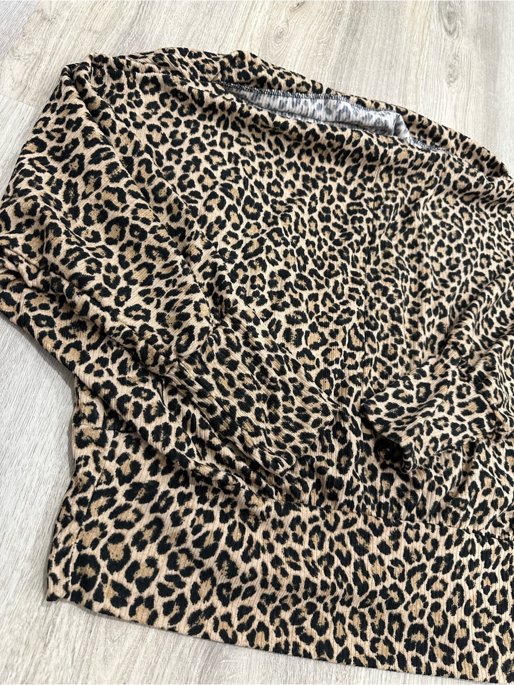 Leopard Print Pullover Top - Black and Tan - Picture 2 of 2